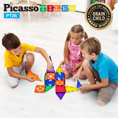 Picassotiles Juego De 26 Pizas De Azulejos Magníticos Estaci