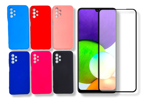 Funda Silicona Felpa + Vidrio Templado Para Samsung A13 4g