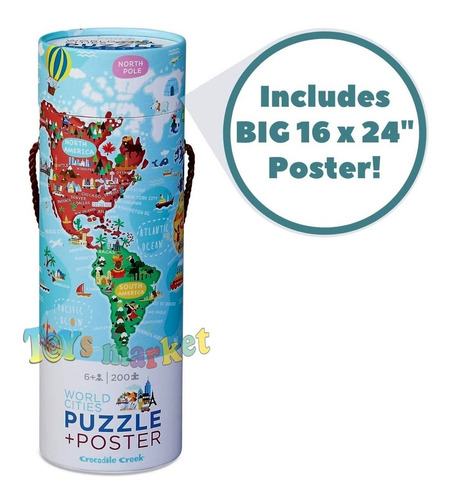 Imagen 3 de 6 de Puzzle 200 Piezas Rompecabezas Con Poster Crocodile Creek