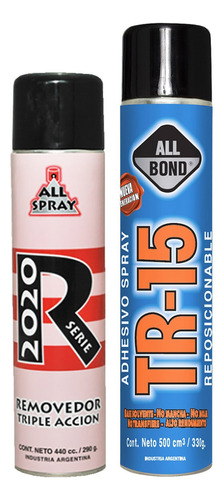 Combo Aerosol Adhesivo Y Removedor De Adhesivo Tr15 + R2020