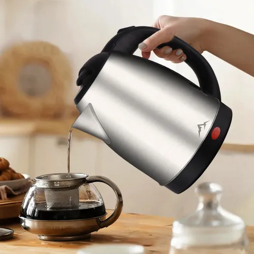 Jarra Eléctrica St-6011 De 1.8 Litros | Hervidor Rápido Y Seguro Con Apagado Automático | Diseño Moderno, Base Giratoria 360°, Ideal Para Té, Café Y Más Alta Calidad Black Mount