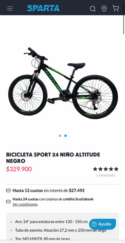 Bicicleta Sport 24 Niño Altitude Negro
