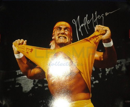 Poster Firmado Hulk Hogan Wwe Wrestlemania Wwf Wcw Autografo