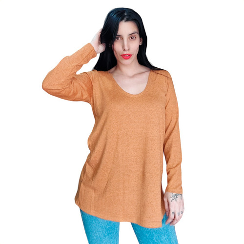 Sweater Remeron Tipo Vestido De Lanilla Mujer Talle Grande