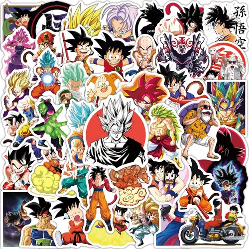 Adesivos Dragon Ball Z Goku Vegeta Figurinhas Adesivas Desenho 50 Unidades