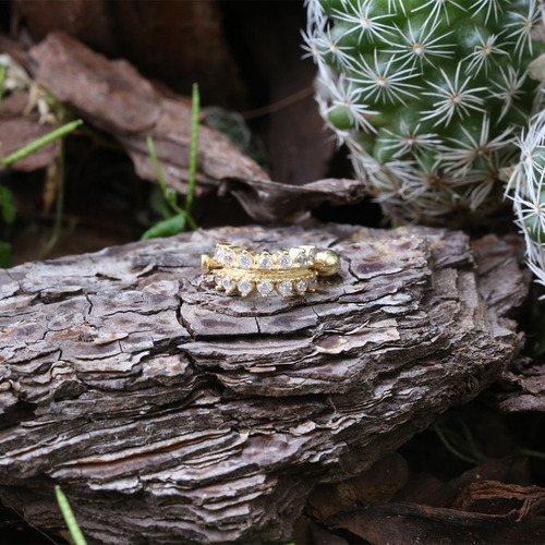 Piercing Em Ouro 18k Cravejado Diamantes 14 Pedras