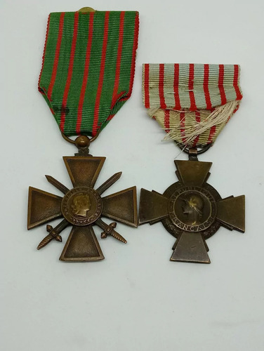 Croix De Guerre 1914-1915 + Croix Du Combattant. Originales.