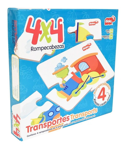 Juego Rompecabezas 4x4 Transportes