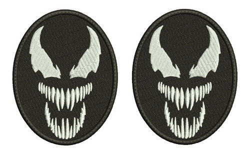 2 Parches Bordado Venom Marvel 9cm Adhesivo Planchar O Vlcro