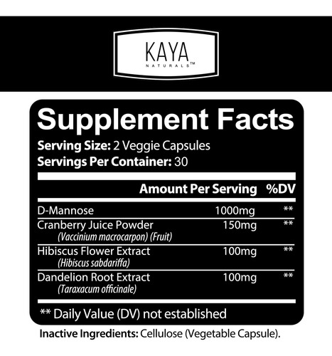 Kaya Naturals - D-mannose - Trato Urinário Ut Limpeza E Saúd