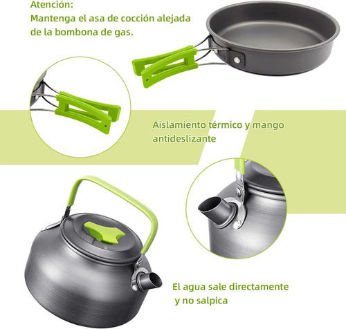 Juego De Cocina Camping Antiadherente Y Ligero