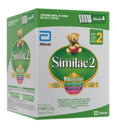 Imagen 1 de 1 de Leche de fórmula en polvo Abbott Similac 2 en caja de 1.4kg - 6 a 12 meses