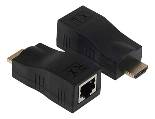 Adaptador Extensor Hdmi 30m Cat 5e/6 Utp Red Rj45 Negro