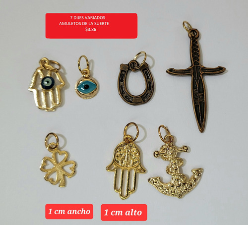 Dijes,  Amuletos De Ojito Árabe, Trébol Pack De 7  Feng Shui