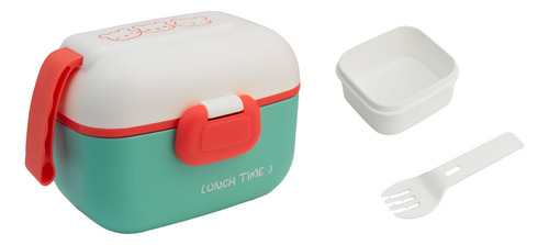 Contenedor Lunch Box Hermético Tapa Divisiones 5 Pzas 450 Ml Color Azul/rojo