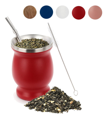 Juego De Taza De Yerba Mate C/cuchara Y Escobilla Limpiadora