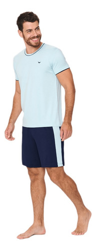 Pijama Masculino Verao Shorts Manga Curta 238011