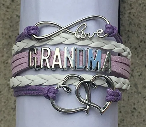 Pulsera Abuela Infinity Regalo Perfecto - Azul Y Rosa
