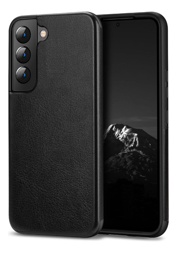 Funda Hibrida Cuero Negro Para Samsung Galaxy S22 Plus