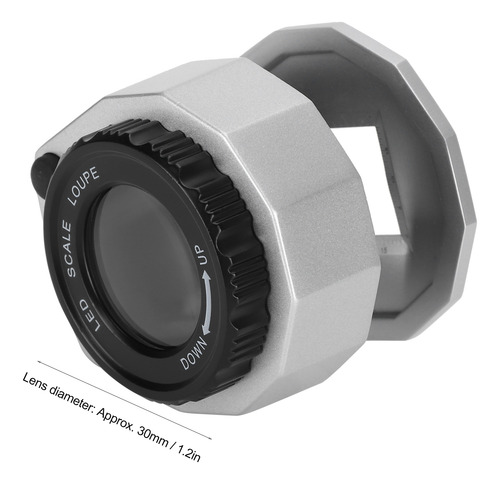 Lupa Para Joyería Con Escala Uv Led De Metal De 30 Aumentos
