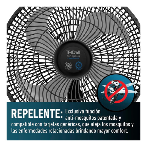 Ventilador Piso Pie Pedestal T-fal 4 Asp Silencioso Ve3171x0