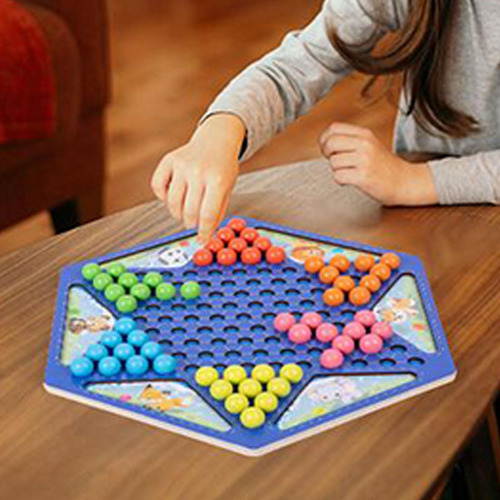 Wooden Chinese Checkers Magnetic Chess Game 2 In 1 For Kids