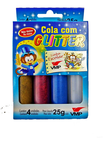Cola Com Glitter Caixa Com 4 Unidades