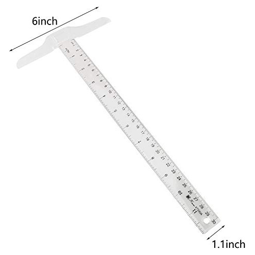Regla T De Plástico Transparente De 30 Cm / 12 Pulgada...