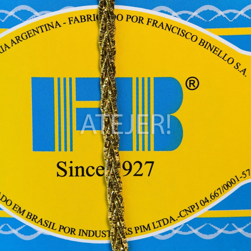 Imagen 2 de 3 de Galón Trenza Mandra Lurex Fb 5mm Art Bl352 Por 10 Metros