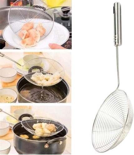 Imagen 5 de 8 de Colador Araña Espumadera Freidor Acero Inox Papas Fritas