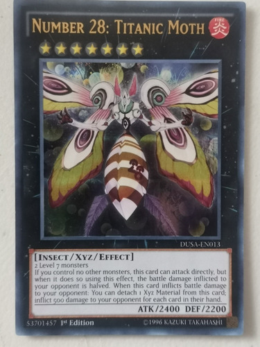 Yugioh Number 28: Titanic Moth - Dusa-en013 - Ultra Rare 1st