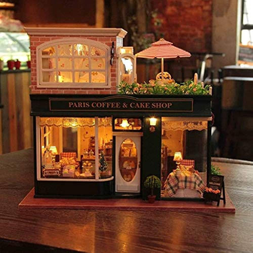 Kit de casa de bonecas em miniatura Rylai DIY com caixa de música