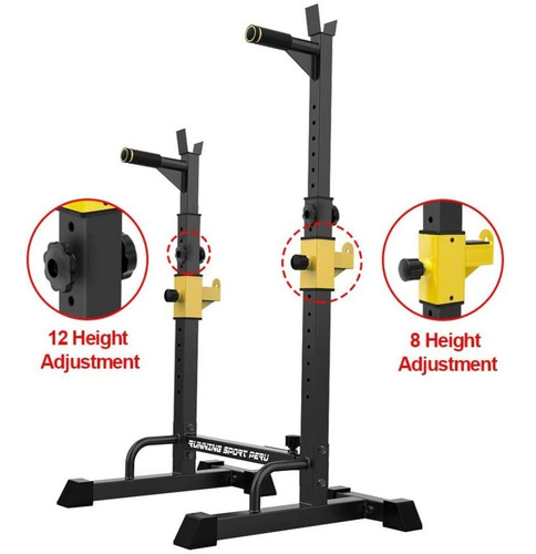 Imagen 6 de 10 de Rack Squat Multifunción Premium Soporte Sentadilla Pecho Gym