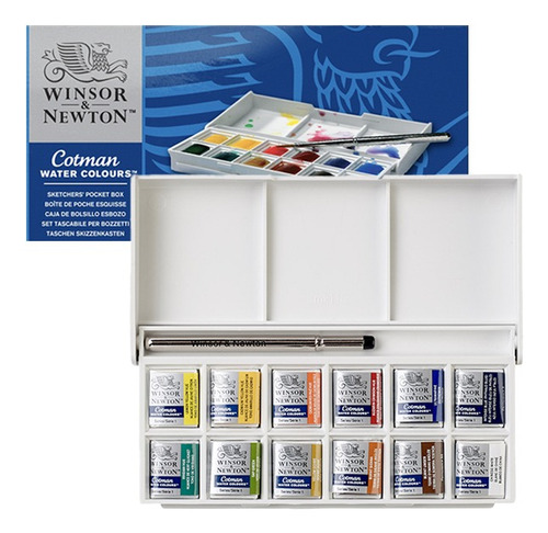 Set Acuarelas Cotman Wisor & Newton X 12 C. + 1 Pincel