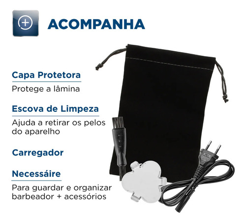 Barbeador Elétrico Power Shave Mondial Preto/prata Be-02