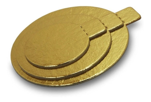 Imagem 1 de 1 de 100 Base Laminada Para Doces 8cm Dourado / Prata / Branco