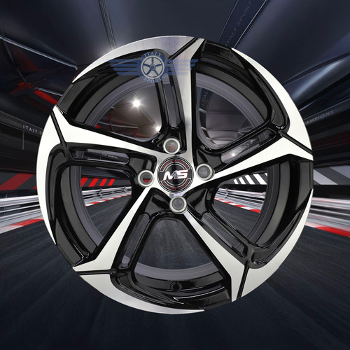 4 Rines 16 Deportivos 4-100 Beat Spark Sonic Aveo Vw Versa Machine Black