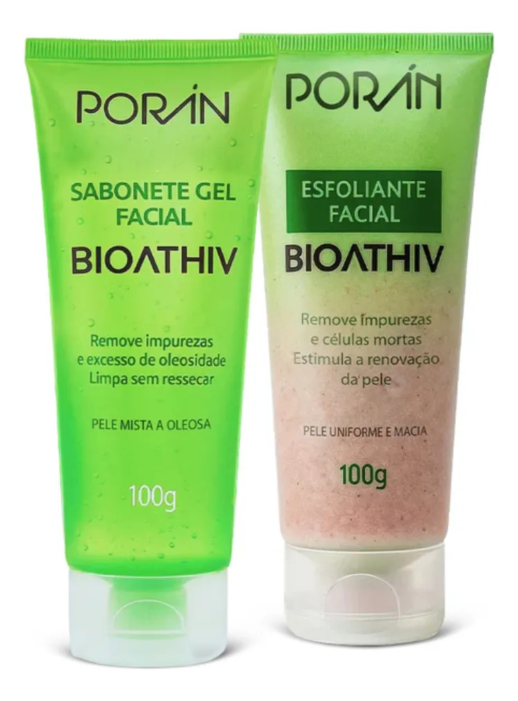 Kit Skincare Sabonete Gel + Esfoliante Facial Bioathiv Poran