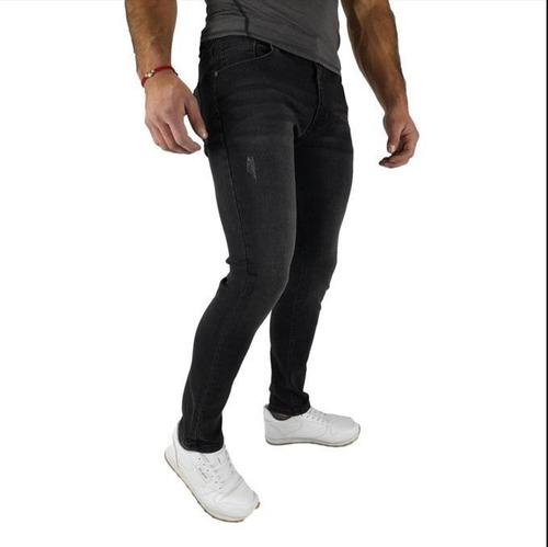 Imagen 2 de 3 de Jeans Slim Fit Negro Focalizado Mosaico