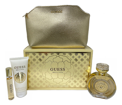 Guess Bella Vita Set De 4 Pz Con Mini Y Bolso Para Mujer