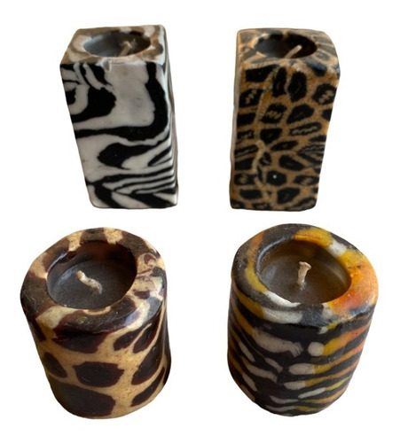 Set De 4 Velas Animal Print