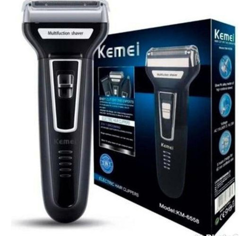 Barbeador Elétrico 3 In 1 Kemei Km 6558 Corta Cabelo Barba