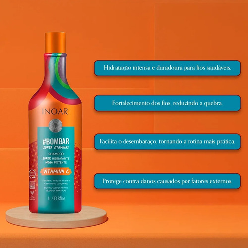 Kit Shampoo + Condicionador Crescimento Bombar Inoar 1l