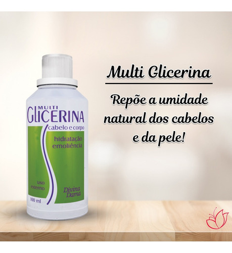 Kit C/ 03 Glicerina Cabelo/pele 100ml Divina Dama