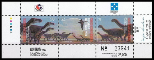 Fauna Prehistórica - Dinosaurios - Micronesia - Block Mint