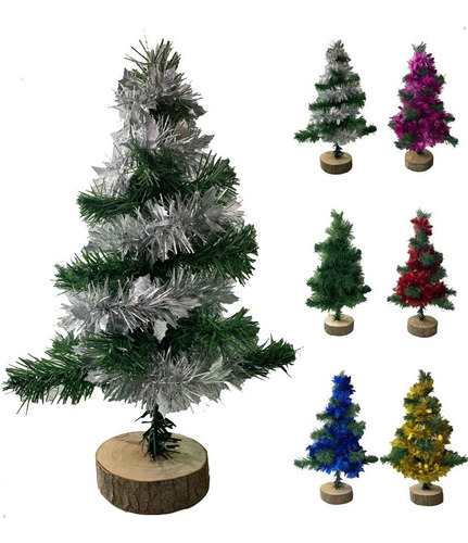 Imagen 1 de 10 de Arbol De Mesa C/base Tronco De Navidad 40cm Alto Decoracion