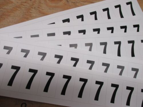 Number Label, 7, Black, 1  Character Height,  2pk 10pcs  Cck