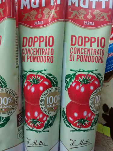 Extracto De Tomate,mutti Italiano,importado 130 Grs Pomo
