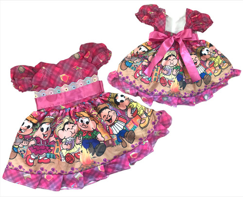 Fantasia Infantil Vestido Caipirinha Festa Junina Típica