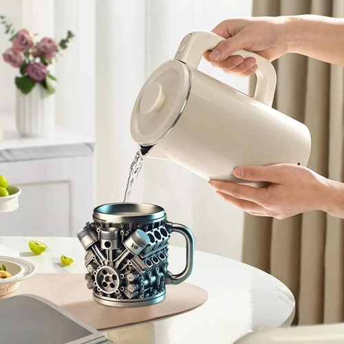 Taza De Acero Inoxidable Con Motor V8, Tazas Realistas